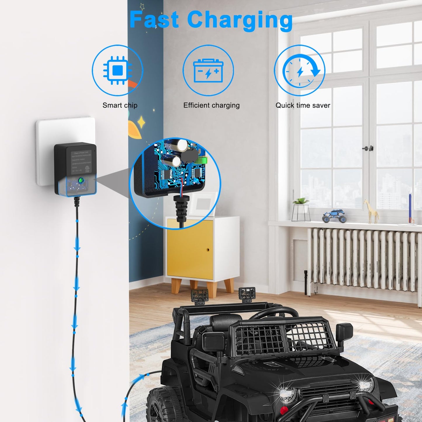 6V Battery Charger For Kids Electric Ride On Toys Compatible With For 6 Volt Best Choice Products Kidzone Bumper Hello Kid Trax