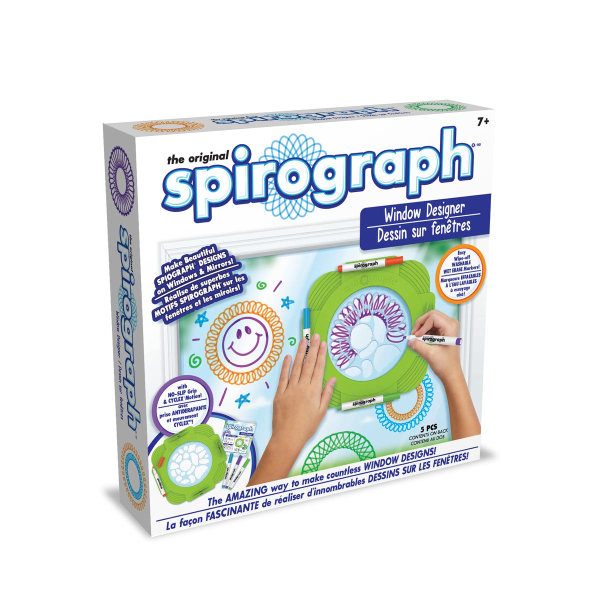 Spirograph  Window Designer  Art and Craft Kit for Kids  Design on Windows and Mirrors  EasytoClean  for Ages 7+