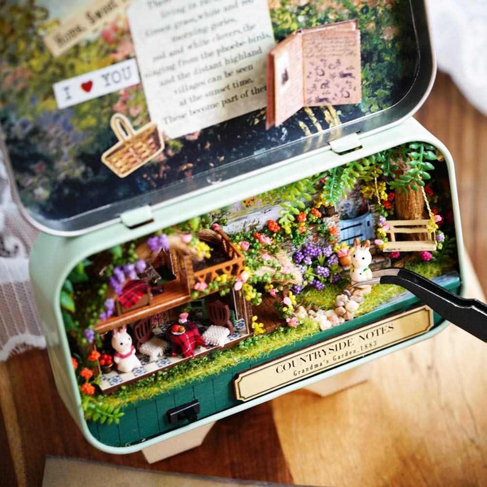 Spilay Dollhouse Miniature with Furniture DIY Dollhouse Kit Mini Iron Box Theater 1:24 Scale Creative Room Best Birthday Gift for mature-themed Lover Girl Friend Birthday Gift (Q04)