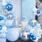 Partywoo Blue Balloon Garland Kit, 140 Pcs Blue And White Balloon Arch Kit, 4D Silver Balloons, Metallic Balloons, Confetti Balloons For Baby Shower Decorations, Birthday Decorations, Baptism
