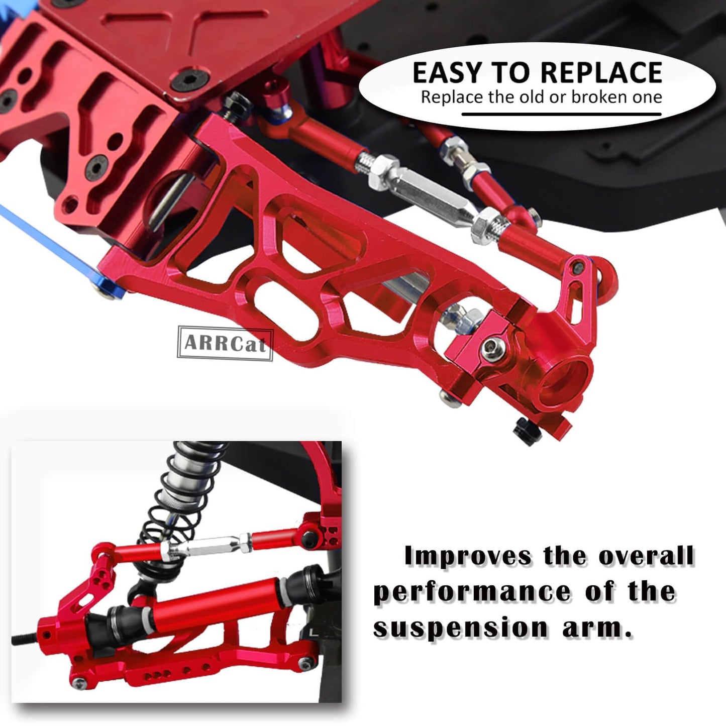Aluminum Front Caster Block,Steering Blocks and Rear Stub Axle Carriers kit Upgrades Parts for 1/10 Slash 2WD/Stampede 2WD/Rustl