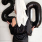 Black Number Balloon 40 Inch, 0 Number Balloons, 10 20 30 40 50 60 70 80 Numbers Balloon Birthday Decorations, Black Party Suppl