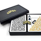Copag 1546 Design 100% Plastic Playing Cards, Bridge Size (Narrow) Black/Gold (Jumbo Index, 1 Set)