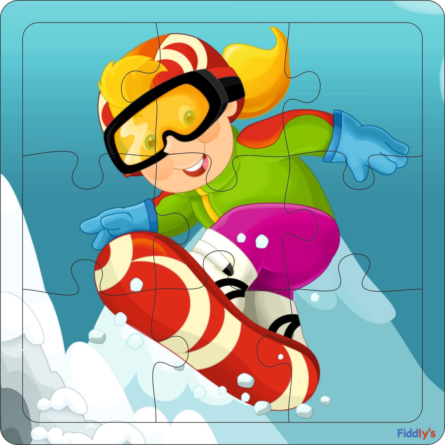 Fiddlys FiddlyS Wood Jigsaw Puzzles For Kids & Children -9 Pieces Age 3+ (Adventure Pack Of 4)