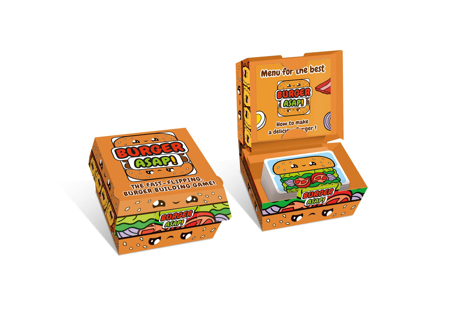 Blue Orange Burger ASAP! Speed Matching Card Game for Kids & Family, 2-5 Players, Ages 7+, Cardstock, Orange, Model MIXBUR01US