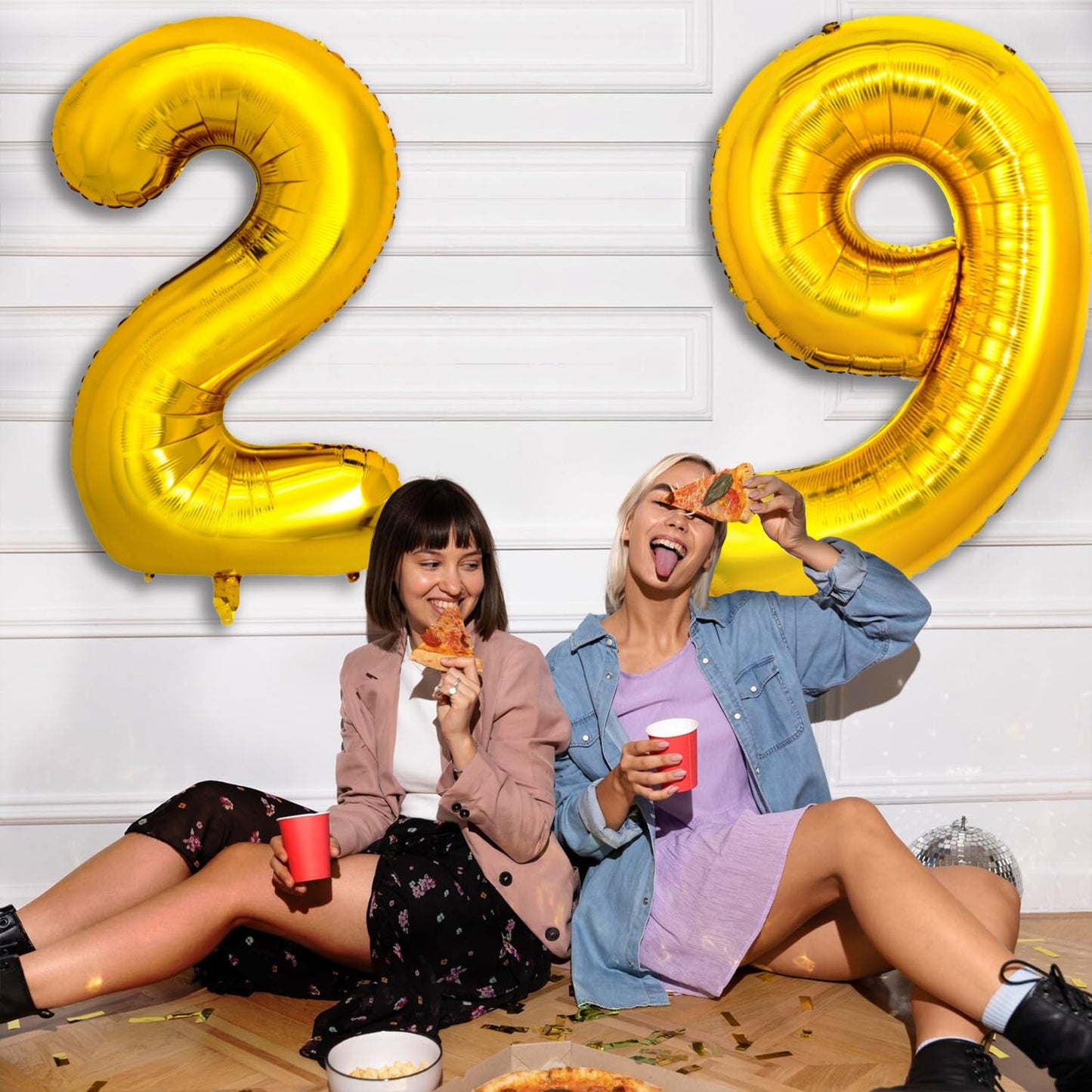 Pigetale 40 Inch Gold Large Numbers Balloons 0-9, Giant Number 9 Digit Helium Balloons Foil Mylar Big Number Balloons For 19 29