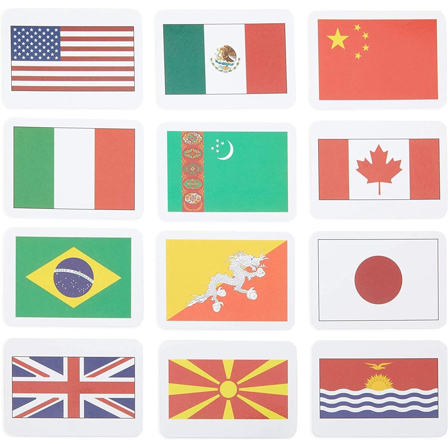 Blue Panda 205 Countries Flags Flash Cards For Kids - Country Flags With Continents & Capitals (2.5 X 3.5 In)