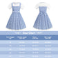 Addacos Girls Blue Plaid Costume Halloween Dress Up Outfits With Accessories (Blue, 120 (4-5T))