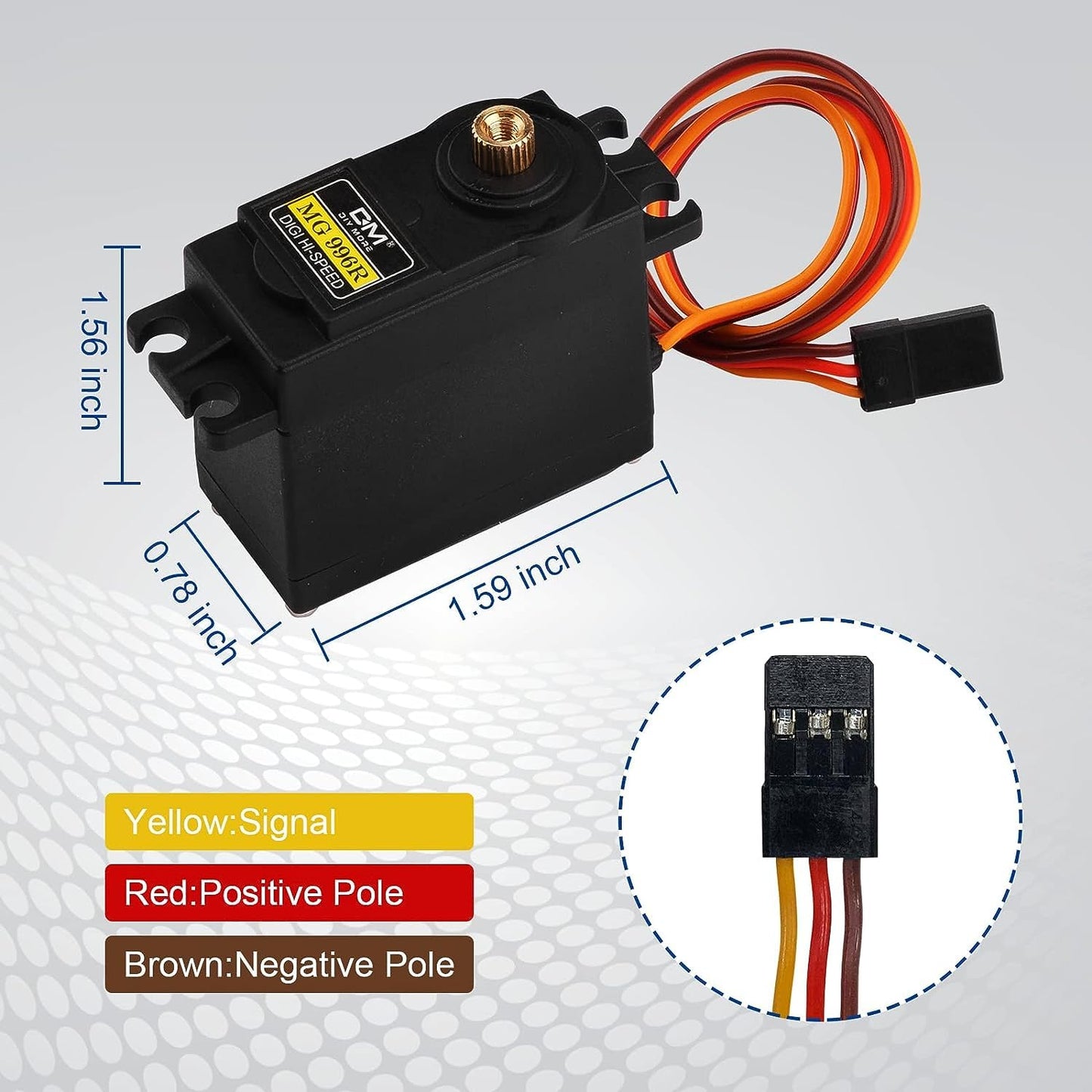 Diymore [6-Pack] Servo Mg996R Metal Gear Servo Torque Digital Servo Motor High Speed Torque Servo Motor For Smart Rc Helicopter