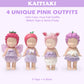 4 Sets Mini Doll Clothes for Sonny Angel  Tops and Skirts Fit for 3 Inch Collectible Dolls for mature-themed Collectors  Designed for Display and Decoration (Lavender Whimsy)