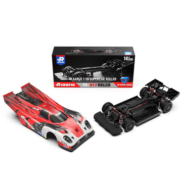 AMORIL 1/10 Metal On-Road Drift Car Roller,4 Wheel Drive Racing Supercar Roller,Electric Touring Car Chassis Frame Body with 4 W