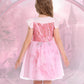 Marendyee Pink Witch Dress For Girls Halloween Costume Kids Tulle Dresses Flutter Sleeve (7-8 Years)