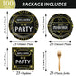 100 Pcs Roaring 1920S Party Decorations, Speakeasy Misbehave Black Gold Birthday Party Decors Art D  Cor Retro Murder Mystery Pa
