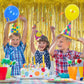 3Pcs Gold Metallic Tinsel Foil Fringe Curtains,3.2ft*8ft Gold Photo Booth Backdrop Streamer,Photo Booth Props,for Party Door Wal