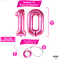 Katchon, Giant Hot Pink 10 Balloon Number - 40 Inch | 10Th Birthday Decorations | Hot Pink 10Th Birthday Balloons For 10 Birthday Decorations Hot Pink | Hot Pink Number 10 Balloons