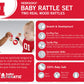Babyfanatic Wood Rattle 2 Pack - Ncaa Nebraska Cornhuskers - Officially Licensed Baby Toy Set