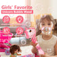 Unicorn Bubble Wand Machine For Kids, Princess Cute Summer Toy Outdoor Outside With Light, Party Birthday Easter Day Gifts For 1 2 3 4 5 6 7 8 Years Old Toddlers Little Girls Cream-Coloured&Pink