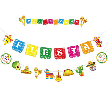 Cinco De Mayo Banner Mexican Party Supplies Sign Banner Garland Fiesta Party Decoration Day of The Dead Backdrops Ceiling Hangin