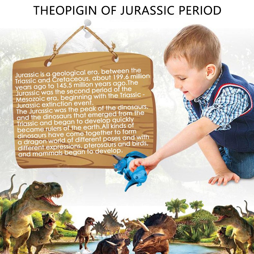 COFFLED 4 Pack Hatching Dinosaur Eggs Toys for Kids 3+, Deformation T-Rex, Pterosaurs, Brachiosaurus, Triceratops - Random Color