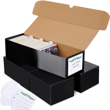 Joyoumess Trading Card Storage Box With Dividers, Cardboard Card Organizer Box For Baseball, Sports, Game, Playing Card Collecti
