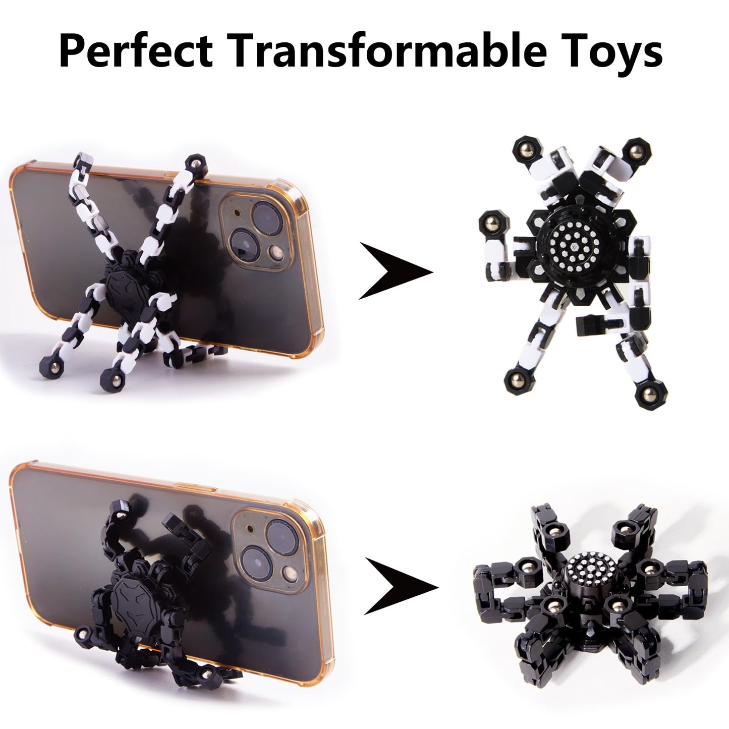 Gokeeytransformable Fidget Spinners Easter Basket Stuffers For Kids And Adults Stress Relief Sensory Toys For Boys And Girls 8-12 Year Old Fingertip Gyros Funny Party Favors For Kids Birthday Gifts