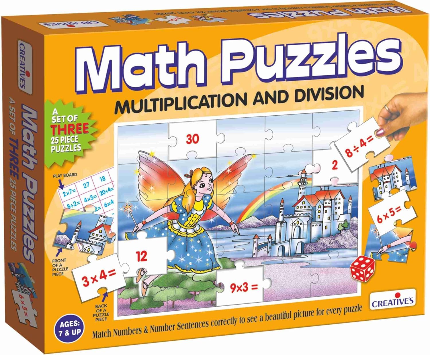 CreativeS Math Puzzles Multiplication & Division, Math Learning Jigsaw Puzzles, Reinforce Multiplication And Division Skills, L