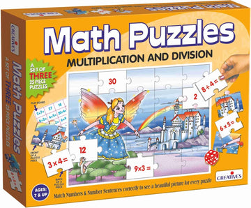 CreativeS Math Puzzles Multiplication & Division, Math Learning Jigsaw Puzzles, Reinforce Multiplication And Division Skills, L