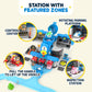 Robocar Poli Transforming Headquarters Playset - Rescue Center Race Track for Diecast Cars, Firetruck Station, Ages 1-5, Plastic