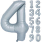 40 In Matte Gray Number Balloons Helium Foil Mylar Balloon Birthday Party Banquet Decoration 4