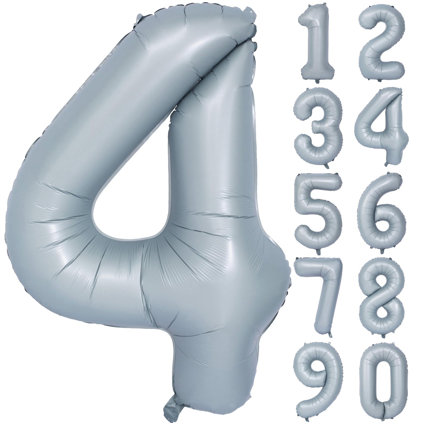 40 In Matte Gray Number Balloons Helium Foil Mylar Balloon Birthday Party Banquet Decoration 4
