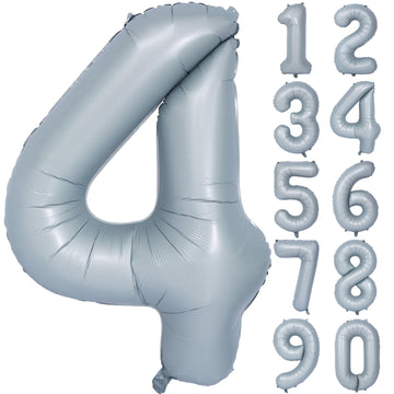 40 In Matte Gray Number Balloons Helium Foil Mylar Balloon Birthday Party Banquet Decoration 4