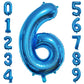 Paticool 40 Inch Blue Number Balloon 6, Large Number Foil Balloons Mylar For Girl Boy Birthday Party Celebration Decorations Sup