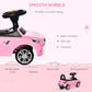 Aosom Kids Ride On Push Car, Foot-To-Floor Walking Sliding Toy Car For Toddler With Working Horn, Music, Headlights And Storage, Pink