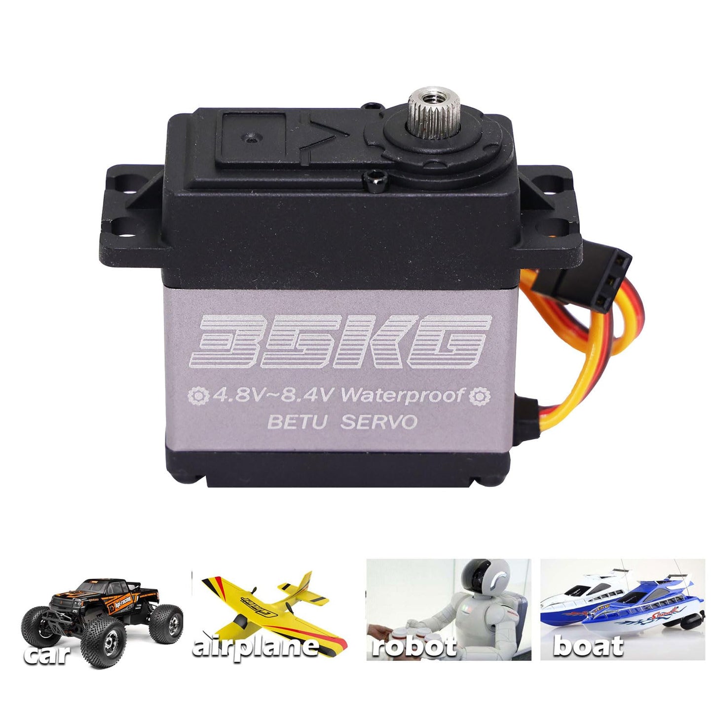 BETU 2Pack 20KG RC Servo,Steering Servo, Waterproof Servo with Full Metal Gear and 25T Servo Horn(180)