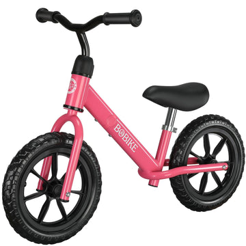 Bobike Toddler Balance Bike Toys For 2 To 5 Year Old Girls Boys Adjustable Seat And Handlebar No-Pedal Training Bike Best Gifts For Kids (Red)