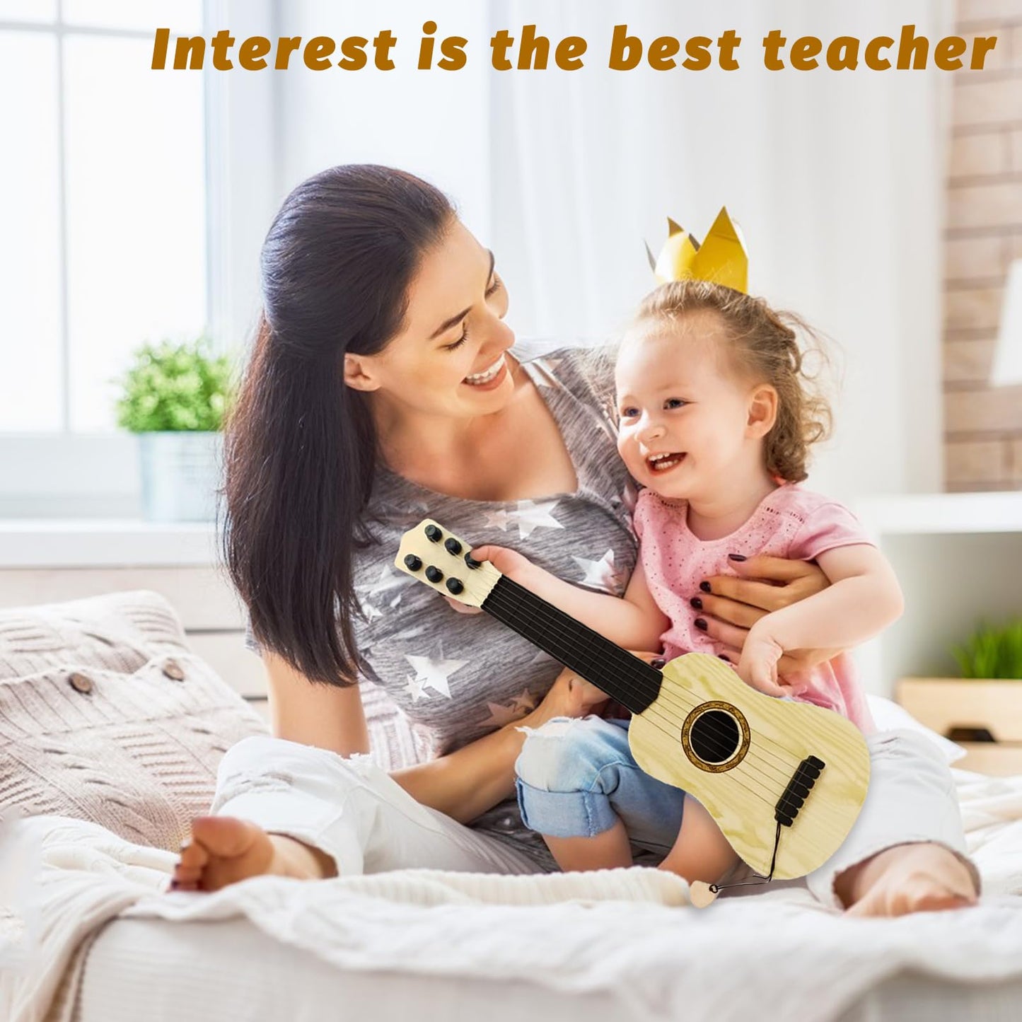Kids Toy Guitar 6 String,17 Inch Mini Baby Guitar With Pick,Musical Instrument Educational Toy For Toddlers Beginner,Preschooler