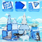 Diophso Magnetic Tiles For Kids 3-8, Frozen Toys Magnet Building Blocks Set With 6 Arctic Animals And Exquisite Pattern, Learnin