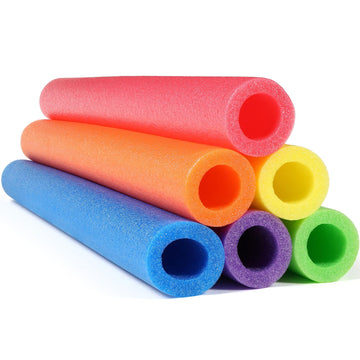 Hanaive 6 Pack Jumbo Pool Noodles Foam Swim 41Inch X 4.1 Inch Hollow Swimming Pool Noodle Bulk Floats Heavy Duty For Swimming Fl