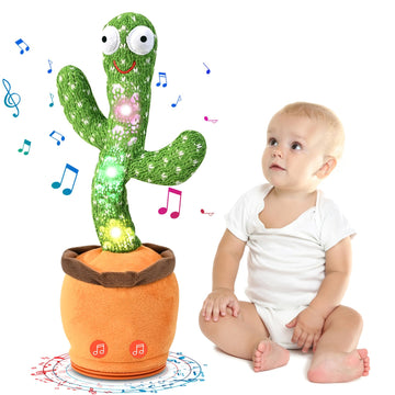 Dancing Talking Cactus Toy For Baby Toddler, Boys Girls Gifts Singing Mimicking Cactus Toy Recording Repeating What You Say Cactus Baby Toy With 120 English Songs (Talking Cactus-Adjustable Volume)