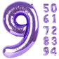 Purple 9 Balloon, Number Balloon 40 Inch, Purple Party Decorations, Giant Birthday Decorations For 9Th 19Th 29Th 90Th, Number 9
