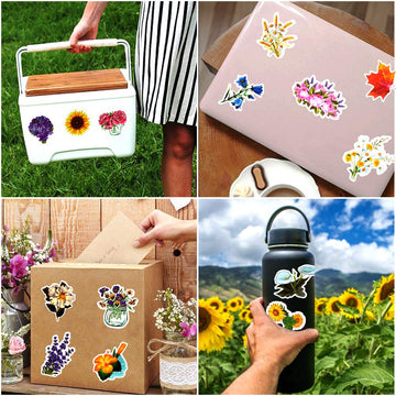 Flower Stickers For Scrapbooking Flower Stickers For Water Bottles Flower Stickers Flower Vinyl Stickers Floral Stickers(50 Pcs)