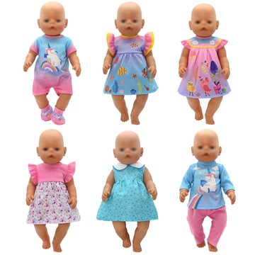 6 Pack Doll Clothes For 13-16 Inch Baby Dolls, Dress For 13-16 Inches Dolls, Compatible With Toy Jc, Toy Manhattan, Toy Doug Melissa