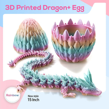 Thcbme 3D Printed Dragon, Dragon Eggs With Dragon Inside, 3D Dragon Egg,15'' Full Articulated Crystal Dragon For Children'S Day