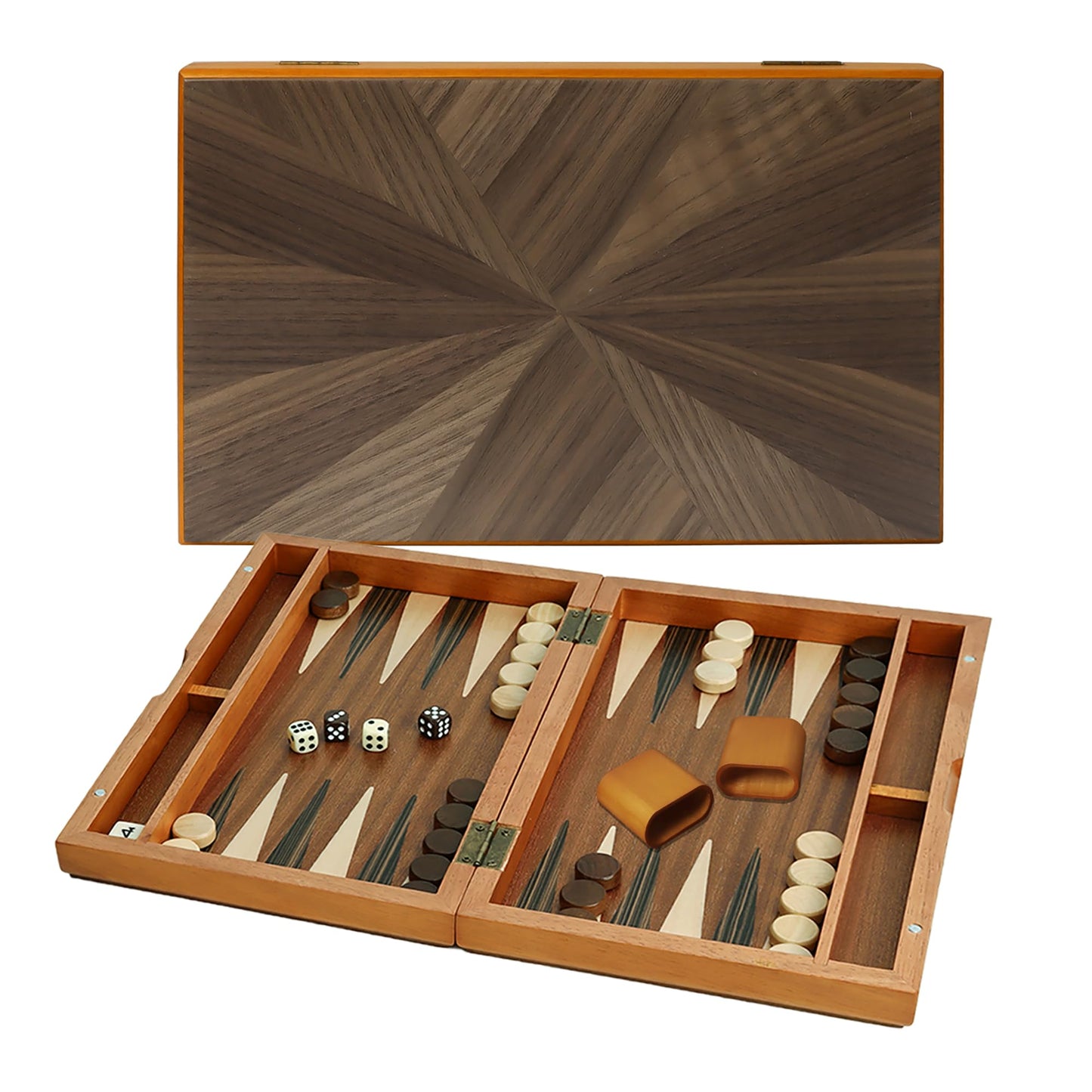 GSE Games & Sports Expert enhanced Magnetic Wooden Folding Inlay Backgn Board Game Set  Portable Travel Board Game (Focus - 11 Inches)