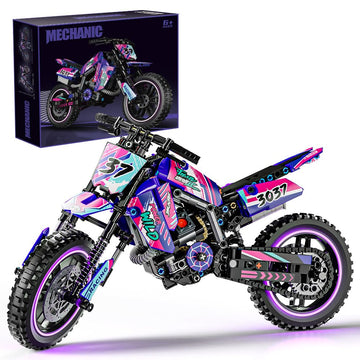 Mesiondy Motorcycle Building Block Set - 476 PCS Plastic Model Kit for Ages 6+, Red, Model MY137