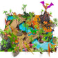 Imagination Generation Prehistoric Playset - 100 Pieces Mini Dino Figures, Educational Booklet, Play Mat & Storage - TCFG-002