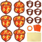 Qyeahkj 36 Set Fall Acorn Suncatchers Crafts for Kids DIY Autumn Window Tissue Paper Craft Kit Hanging Decor for Thinkgiving Hom
