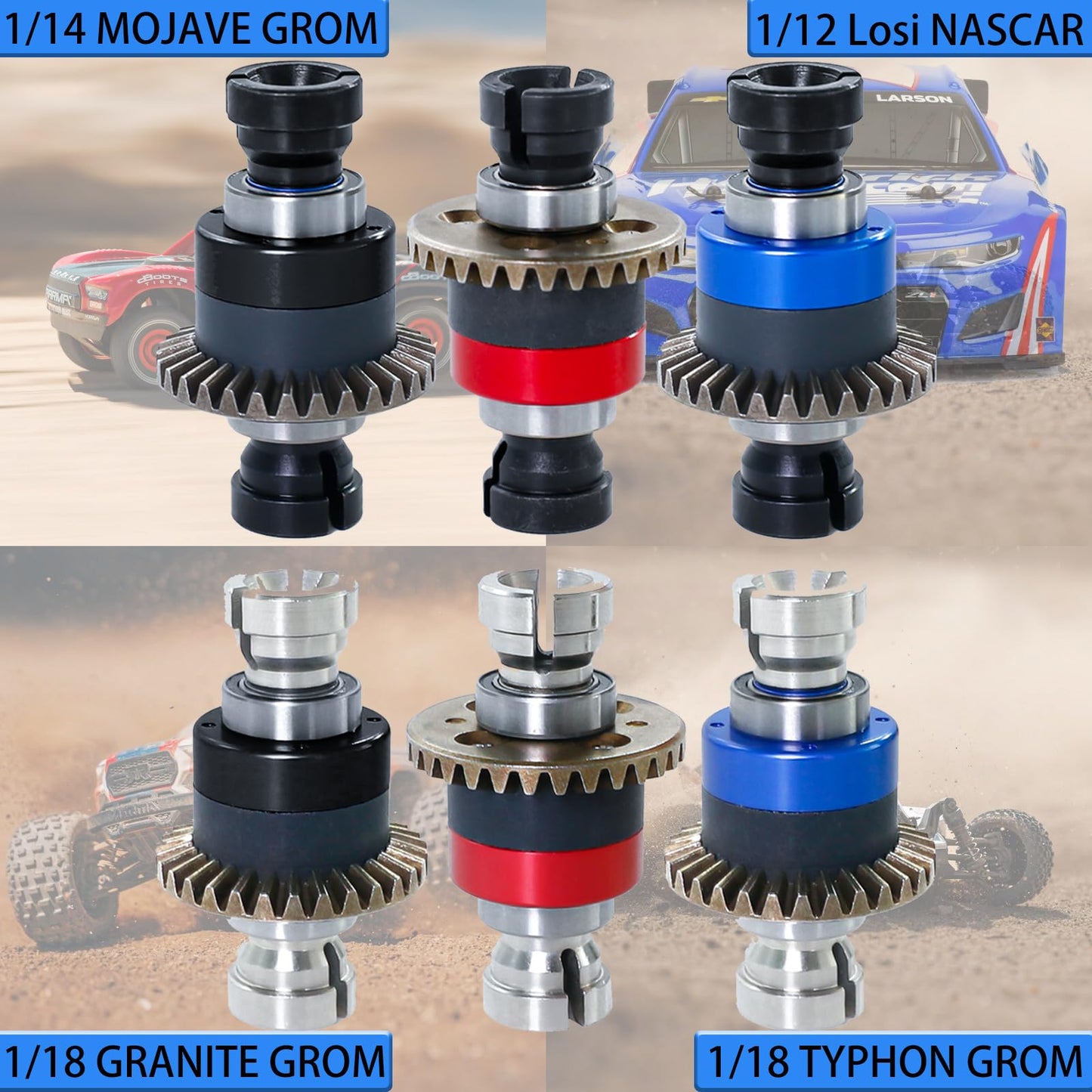 Assembled Differential 30T 0.8Mod Upgraded Part 1pc, Replace for ARA311177, Steel Front/Rear Differential Fits for ARRMA 1/18 Gr