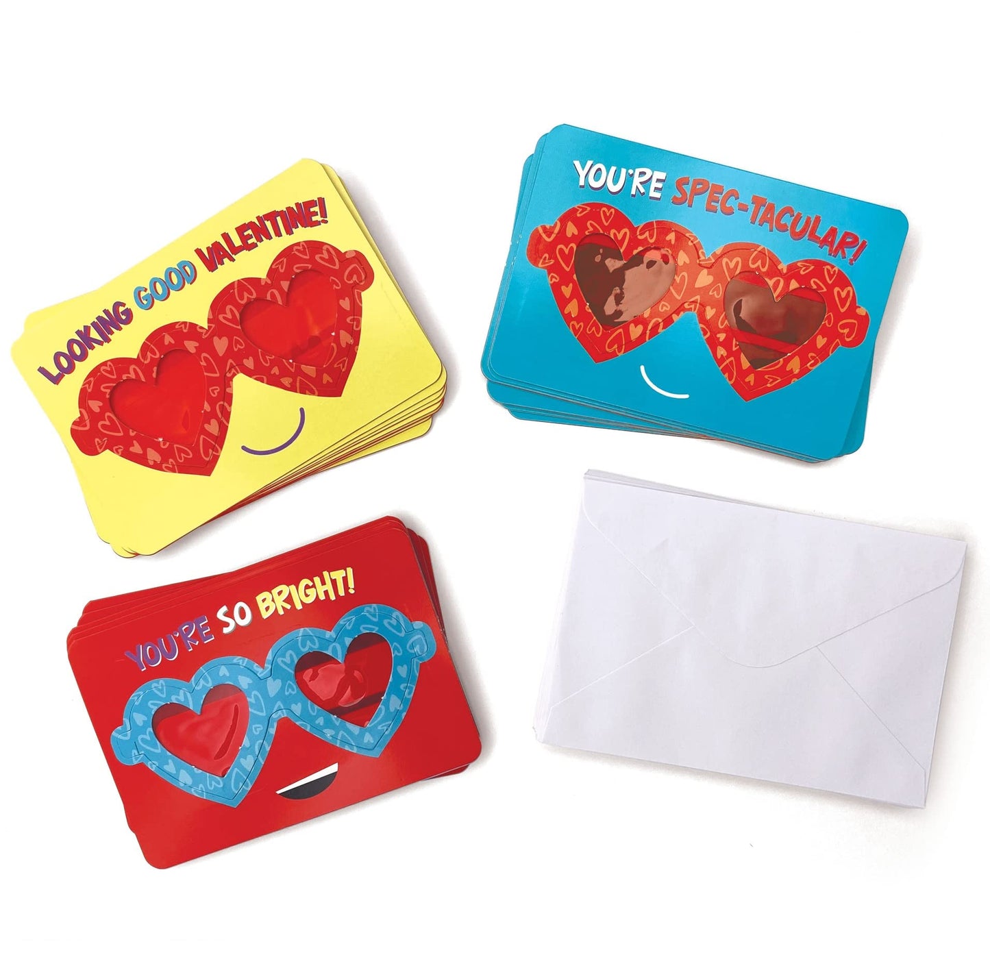 Playhouse Heart Eyes Punch Out Glasses 28 Card Super Valentine Exchange Pack for Kids