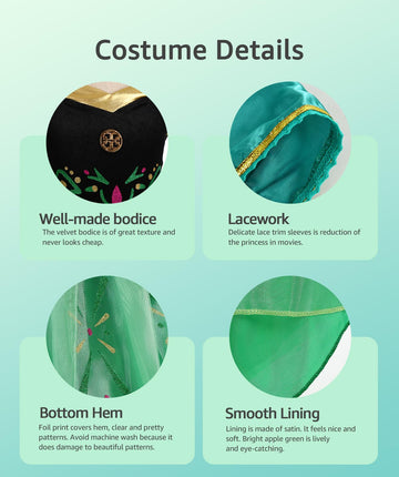 Sabbenia Princess Costumes For Girls Frozen Princess Fancy Dress Up Halloween Carnival Party Cosplay 3-4Y